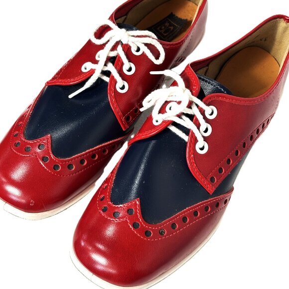 Brunswick Bowling 50’s Style Saddle Shoes Red Blue VTG - Picture 7 of 15